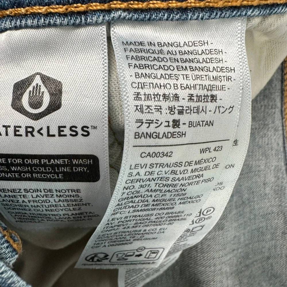 Levis Mens Jeans 36x29 Blue 514‎ Straight Fit WaterLess Denim 00514-0403